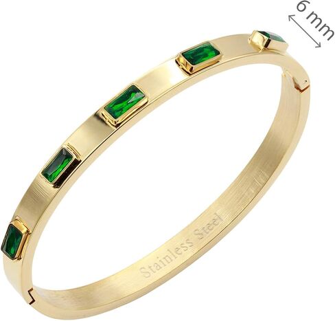 سوار من الفولاذ المقاوم للصدأ بعرض 6 ملم مع لون AAA مكعب زركونيا مطلي بالذهب بيضاوي الشكل كلاسيكي 7 بوصات للنساء in Kuwait