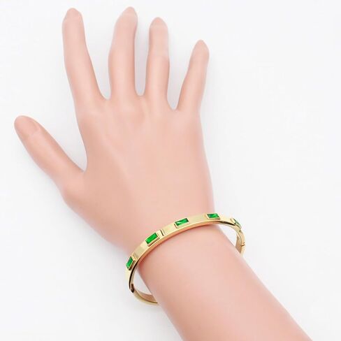 سوار من الفولاذ المقاوم للصدأ بعرض 6 ملم مع لون AAA مكعب زركونيا مطلي بالذهب بيضاوي الشكل كلاسيكي 7 بوصات للنساء in Kuwait