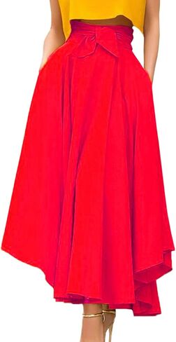xxxiticat المرأة بوهو ماكسي تنورة عالية الخصر الجبهة الدانتيل يصل خط أنيق فستان محكم من عند الصدر ويتدلى بشكل واسع مطوي متوهج متزلج التنانير in Kuwait