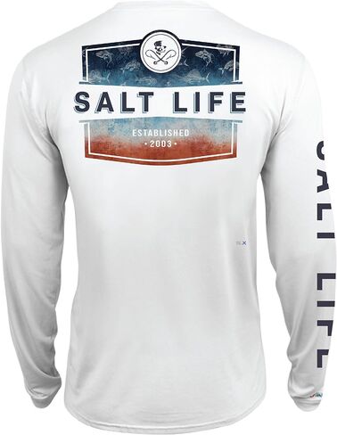 Salt Life Men's Ameritude Long Sleeve Performance Pocket Tee in Saudi Arabia
