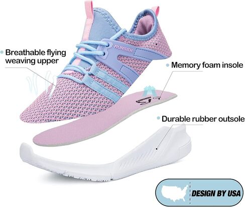 رنسايد حذاء رياضي للاطفال برباط للجري والتنس للاولاد والبنات (للاطفال الصغار/الاطفال الصغار/الاطفال الكبار) in Kuwait