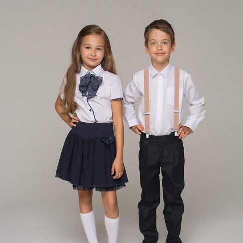 Buyless Fashion Adjustable Suspenders for Kids Toddlers Baby Elastic Solid Color 1 Inch - Y Back Design in Kuwait