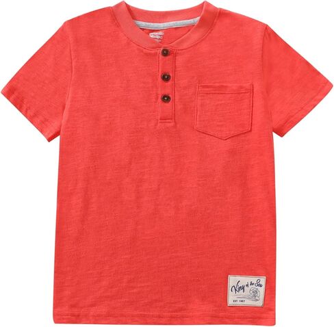 GLASH Kids Boys Henley Shirts with Pocket 3-Pack Short Sleeve Tshirts 3-14yrs in Kuwait