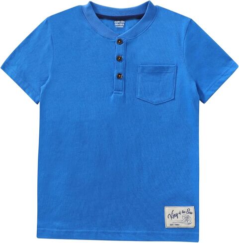 GLASH Kids Boys Henley Shirts with Pocket 3-Pack Short Sleeve Tshirts 3-14yrs in Kuwait