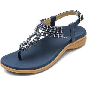 Littleplum المرأة الصنادل قوس دعم Slingback الصنادل الصيف أحذية الشاطئ الكاحل حزام ثونغ الصنادل المسطحة المرنة للنساء
