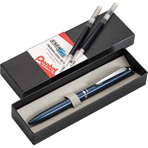 قلم Pentel Energel Style مع عبوتين - قلم تنفيذي متوسط ​​الخط 0.7 مم - قلم Pentel جل رولربال قابل لإعادة الملء - قلم فاخر مع صندوق هدايا مبطن بالمخمل - برميل أسود in Kuwait