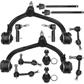 IRONTEK 12pc Front Control Arm Ball Joint Tie Rod End Rear Sway Bar Link for 2003-04 for Ford Expedition, 2003-04 for Lincoln Navigator, Suspension Kit EV456 K80039 ES3695 K80239 K80715 K80714 K80127