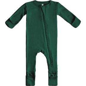 DREAMLAND BABY Bamboo Viscose Baby Pajamas (0-24 months). Ultra Soft Viscose Sleepers with 2-Way Zipper, Mitten & Foot Cuffs