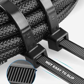 zip ties 18 inch heavy duty Cable ties wraps Black 50 pcs/Pack outdoor use Large plastic ties with 250 Pounds tensile
