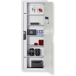SnapSafe In Wall Tall Safe, Light Grey, 75414 - Hidden Gun Safe Provides Security for your Firearms & Valuables, Keypad Entry - Fits Between 2 Wall Studs, Flush Mount, Ideal for Home, Office