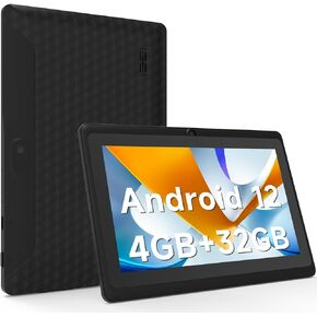 Tablet 7 inch Android 12 Tablets, 4GB RAM 32GB ROM 512GB Expand, Quad-Core Processor Tablet PC, WiFi, Bluetooth, 3000mAh Battery, 1024 x 600 HD IPS Touch Screen, 2MP+5MP Dual Camera, GMS Certified
