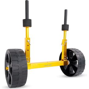 GanFindX Prestige Gold Lightweight Aluminum Sit on Top Kayak Cart, Width Adjustable Kayak Trolley with Puncture-Free Tires | 220 Lb Weight Rating, Suitable for Most Kayaks and Canoe with Plug Holes