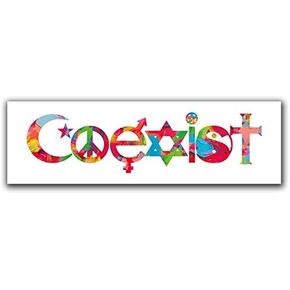 Coexist - Inspirational Bumper Sticker - Bumper Vinyl Decal - Waterproof Car, Window, Wall 10inch x 3inch