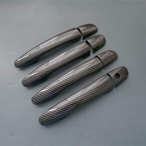 1 Set Sport Carbon Fiber Style Door Handle Cover Trim for Mazda 2 3 6 CX-3 CX-5 CX-9 (with Keyless Holes)