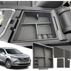 SXCY Fit for 2018-2023 2024 Buick Enclave Center Console Organizer for 2023 2024 Buick Enclave Accessories Enclave 2024 Console Organizer Tray 2018-2022 2023 2024 Enclave Armrest Organizer (black)
