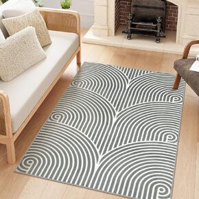 OJIA Modern Kitchen Runner Rug 2'x8' Washable Rug Runner Non-Slip Soft Hallyway Runner Rugs, Boho Bedroom Rug Gray Carpet Runners for Entryway Bathroom Laundry Room Foyer