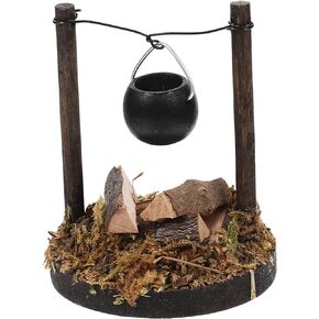 Zerodeko Dollhouse Miniature Stove, Pretend Food Firewood Stove Miniature Hanging Stove Dollhouse Kitchen Food Decoration Fairy Gardens Camping Accessories