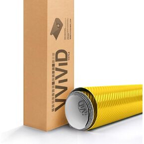 Yellow Carbon Fiber Car Wrap Vinyl Roll with Air Release 3MIL-VViViD8 (60" x 1ft)