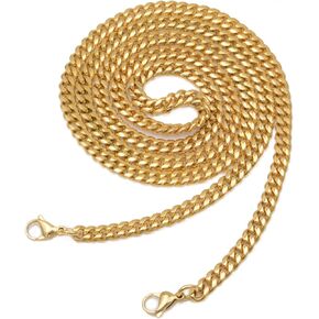 47" DIY Iron Chain Strap Handbag Chains Accessories Purse Straps Shoulder Cross Body Replacement Straps,Gold Stainless Steel