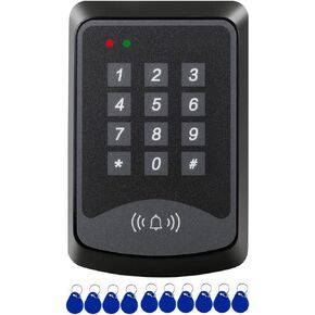 125KHZ RFID ID Cards Keypad Panel for Door Access Control Support 1000 Card Users + 10pcs ID Keyfobs