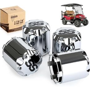 10L0L Golf Cart ITP SS Wheel Center Hub Cap 8,10,12 Inch Push in Style,SS Center Caps for Yamaha and Most EZGO Club Car Golf Cart Wheel, Black Set of 4