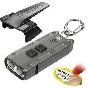 Nitecore Tip SE Keychain Flashlight, Black 700 Lumen USB-C Rechargeable EDC Sticker (Black)