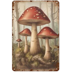Vintage Mushrooms Metal Tin Sign Funny Mushroom Tin Sign Do What Makes You Happy Black Cat Signs Wall Decor Mushroom Kitchen Decor Poster Hotel Office Bedroom Living Room Cafes Wall Decor 8x12 Inch