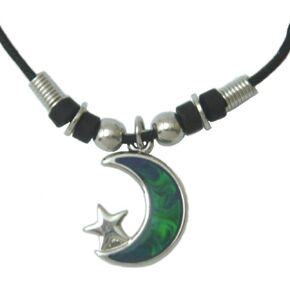 Mood Pendant Necklace - Moon with Star