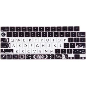 Cute Silicone Keyboard Cover for 2024 2023 M2 M3 MacBook Air 13.6" 15" A2941 A3114 A2681 A3113, MacBook Pro 14" 16" A2442 A2779 A2918 A2992 A2485 A2780 A2991 M3 M2 M1 Pro/Max, Black and White