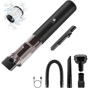 Handheld Vacuum, Cordless, Rechargeable, 20000PA, Lightweight, Portable, HEPA Filter, 150ml, 150W, 50min Runtime, Hand Vacuum for Car Pet Hair Home Office