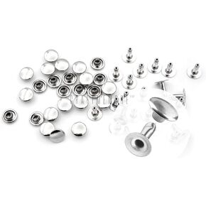 CRAFTMEMORE 200 Pack Leather Rivets Single Cap Rapid Rivet Metal Stud Fasteners Round Cap for Bag Belt Wallet Leather Craft (Antique Brass, 4MM)