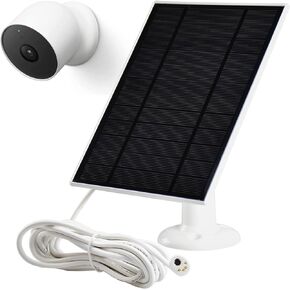 Solar Panel Charger for Google Nest Cam Outdoor or Indoor, Battery-2nd Generation,3.8W Solar Power,10Ft Charging Cable-1PACK