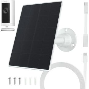Camera Solar Panel for Ring Outdoor Camera, Compatible with Ring Stick Up Cam Pro, Ring Spotlight Cam Plus, Ring Spotlight Cam Pro, Solar Panel Charger, USB C and Micro Cable 13FT/4m