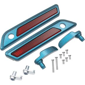 Harley Saddlebag Latches Covers, Amber Whisky Outer Lid Hinge Latch Covers with Saddle Bag Lid Lifters, Saddlebag Latch Kit Fit for Harley Touring Street Glide Electra Glide 2014+