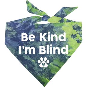 Be Kind I'm Blind Dog Bandana (Black Scrunch, OS 352)