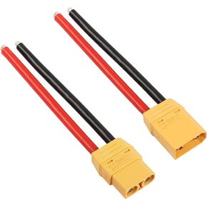 YACSEJAO XT90U Connectors Male & Female Plug 1 Pairs 10AWG XT90U Plug Male and Female Connector Pigtail for RC Lipo Battery FPV Racing Drone