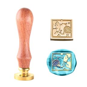 Wax Seal Stamp, Afobby Flower Sealing Wax Stamp with Removable Brass Head and Rosewood Handle, Retro Sunflower Wax Seal Stamp for Wedding Envelopes Invitations