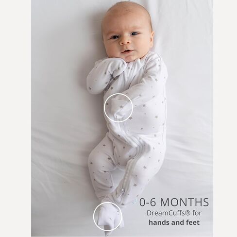 DREAMLAND BABY بيجامة أطفال من الخيزران (0-24 شهرًا). أغطية نوم من الفيسكوز فائقة النعومة مع سحاب ثنائي الاتجاه وقفاز وأساور للقدم in Kuwait