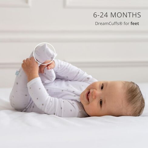 DREAMLAND BABY بيجامة أطفال من الخيزران (0-24 شهرًا). أغطية نوم من الفيسكوز فائقة النعومة مع سحاب ثنائي الاتجاه وقفاز وأساور للقدم in Kuwait