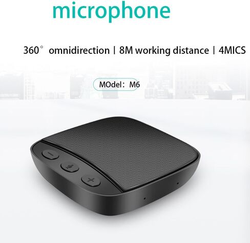 Conference Microphone Omnidirectional USB Speakerphone, 4 AI Mics 360° Voice Pickup, Noise Reduction, Compatible with Leading Software in Saudi Arabia