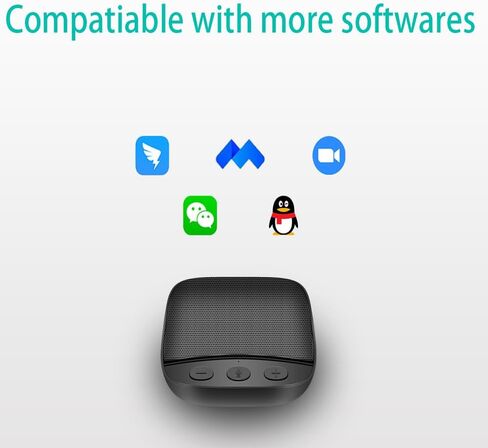 Conference Microphone Omnidirectional USB Speakerphone, 4 AI Mics 360° Voice Pickup, Noise Reduction, Compatible with Leading Software in Saudi Arabia