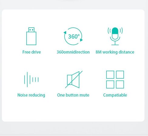 Conference Microphone Omnidirectional USB Speakerphone, 4 AI Mics 360° Voice Pickup, Noise Reduction, Compatible with Leading Software in Saudi Arabia