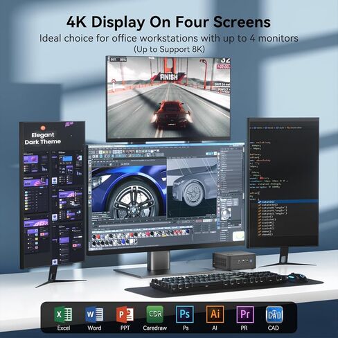 NUC13ANHi7 NUC13 Pro 16GBRAM 512GB SSD Mini PC,for intel nuci7-1360P 12 Core,16 thread Mini Computer,Win 11 Pro Mini Computers, Up to 5 GHz Turbo,NVMe SSD DDR4,WiFi 6E,BT 5.3,8K Support,USB 3.2,Gaming in Kuwait