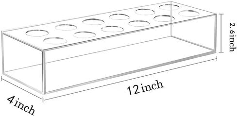 2 Pieces Clear Acrylic Flower vase with a Rectangular Centerpiece, totaling 24 inches (12 inches Each) Modern vases are Ideal for Home and Wedding Decorations-Perfect for Long Table Flowers in Saudi Arabia