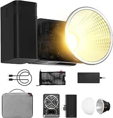 Zhiyun X60 Combo Video Light with Grip Battery,60W Portable COB Photography Lighting, Continuous Output Lighting with APP Control CCT 2700K~6500K for Outdoor, Photography, Studio Video in Saudi Arabia