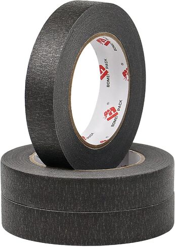 BOMEI Pack Black Painters Tape 0.94 Inches x 60 Yards, Black Masking Tape for Painting, Crafts and DIY - Professional Grade Paint Tape, No Residue and Easy Removal, 6 Pack in Saudi Arabia