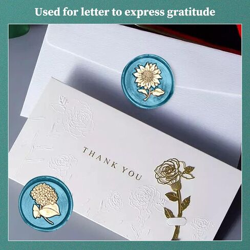 Wax Seal Stamp, Afobby Flower Sealing Wax Stamp with Removable Brass Head and Rosewood Handle, Retro Sunflower Wax Seal Stamp for Wedding Envelopes Invitations in Saudi Arabia