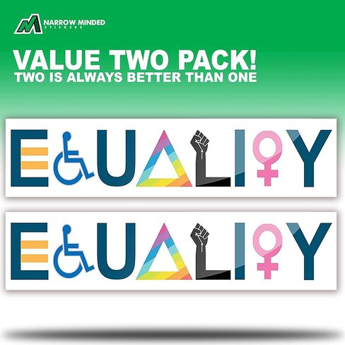 ملصقات ممتصة للصدمات من الفينيل Equality Pride للسيارات (عبوة من قطعتين) ملصقات مقاومة للماء للحقوق المتساوية والحب مقاس 8 بوصات in Kuwait