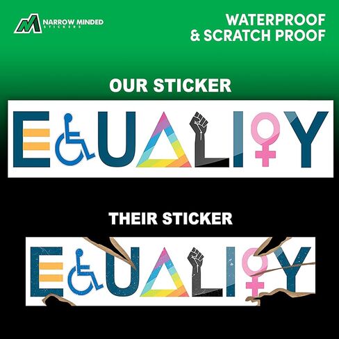 ملصقات ممتصة للصدمات من الفينيل Equality Pride للسيارات (عبوة من قطعتين) ملصقات مقاومة للماء للحقوق المتساوية والحب مقاس 8 بوصات in Kuwait