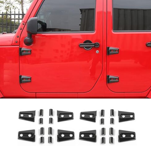 Hoolcar Door Hinge Trim Cover ABS Exterior Accessories for 2007-2017 Jeep Wrangler JK JKU Sport Rubicon Sahara X 2-Door & 4-Door, Black, 8PCs in Saudi Arabia